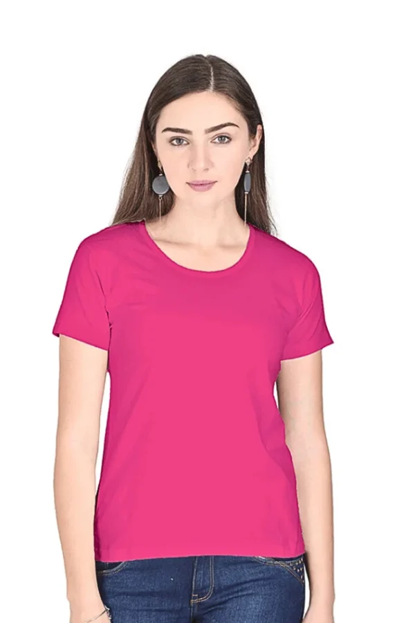 Female Round Neck Half Sleeve Classic Multicolore T-shart