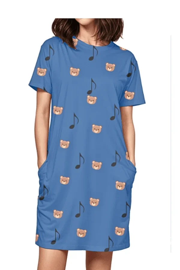 Women’s T shirt Long Dress With Pockets