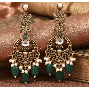 Oxidized Temple Traditional Gold Lookalike Jewellery earrings for women And girls