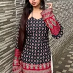 Ajrakh print latest trendy corset back kurti