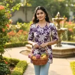 New Letest Floral Printed Masaba Cut Short Kurti